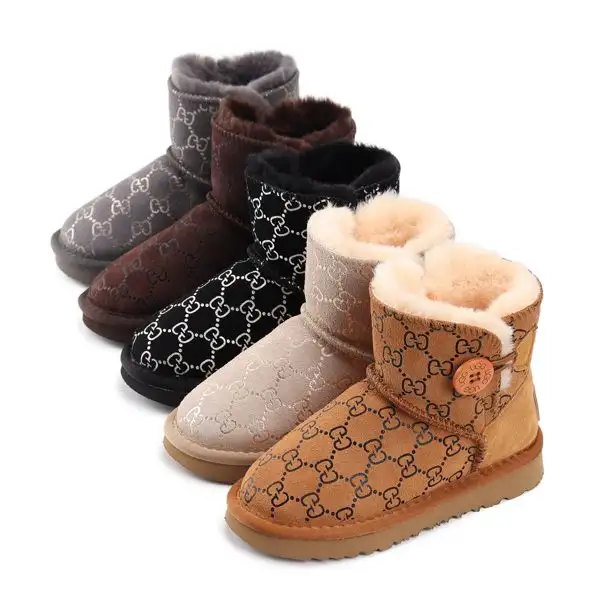 מגפי UGG Mini ילדים הדפס מונוגרם כפתור