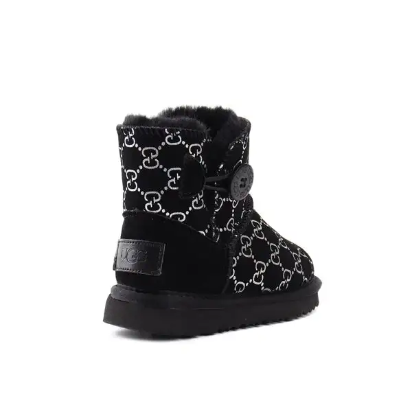 מגפי UGG Mini ילדים הדפס מונוגרם כפתור