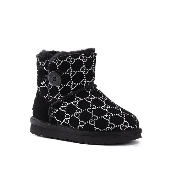 מגפי UGG Mini ילדים הדפס מונוגרם כפתור